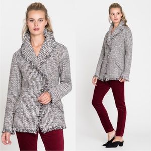 NIC + ZOE UP TO DATE TWEED COLLARLESS JACKET